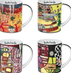 Ars mundi 4 Becher »Magic Mugs 2021« im Set nach Hundertwasser