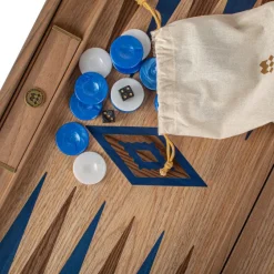 Kinder MANOPOULOS Backgammon aus Eiche und amerikanischem Nussbaum