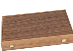 Kinder MANOPOULOS Backgammon aus Eichen- und Walnussholz mit blauen Intarsien