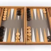 Kinder MANOPOULOS Backgammon, Graubeiges Straußenleder-Optik