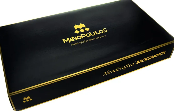 Kinder MANOPOULOS Backgammon, Schwarzeiche mit Walnussintarsien
