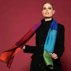 Ulrike Isensee Bunter Seidenschal Fischgrat