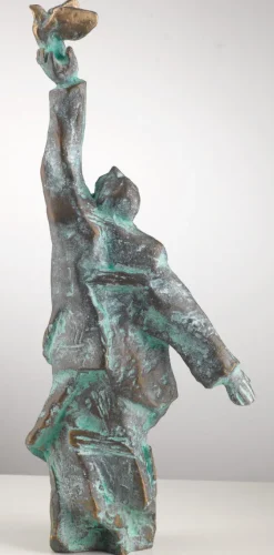 Ars mundi Christoph Fischer: ​ Skulptur »Der Gedanke« (2023), Version Bronze grün ​