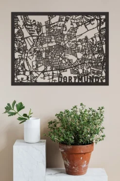 City Shapes Citymap »Dortmund« aus Holz