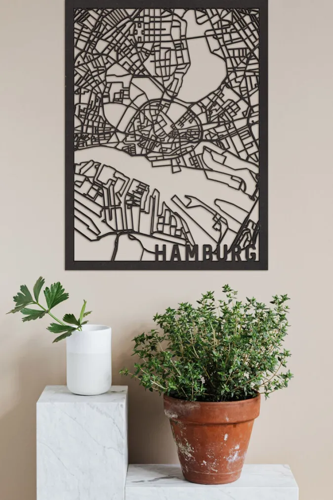 City Shapes Citymap »Hamburg« aus Holz