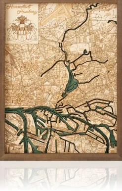 CUTTING BROTHERS 3-D Holzkarte »Hamburg«
