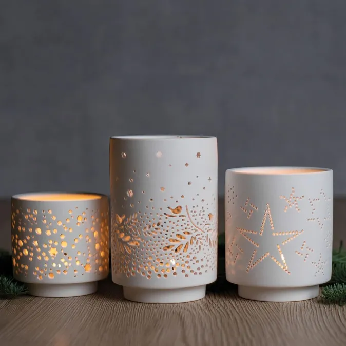 Räder 3er Teelicht-Set aus Porzellan