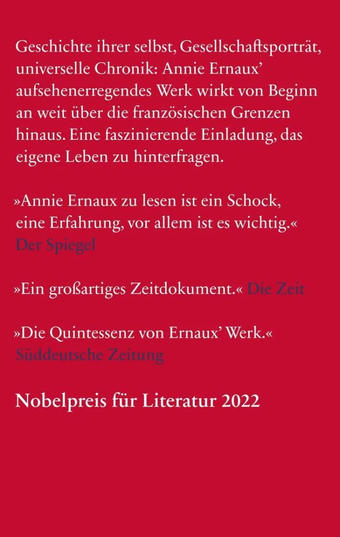 ZEIT Buchhandlung Ernaux, A: Jahre