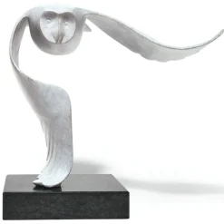 Ars mundi Evert den Hartog: Skulptur »Sneeuwuil - Schneeeule«, Bronze grau