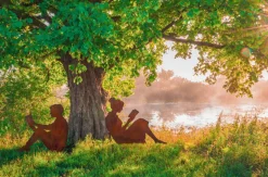 Ars mundi Gartenfigur Silhouette »Lesende und Lesender« Paar