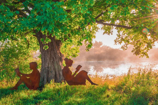 Ars mundi Gartenfigur Silhouette »Lesende und Lesender« Paar