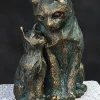 Ars mundi Gartenskulptur »Katze mit Jungem«