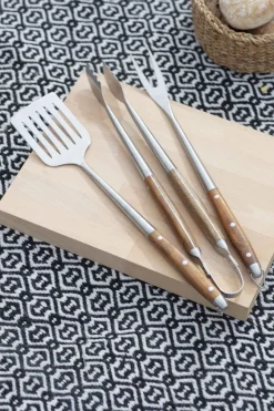 Garden Trading Grillbesteck (3er Set) aus Akazienholz