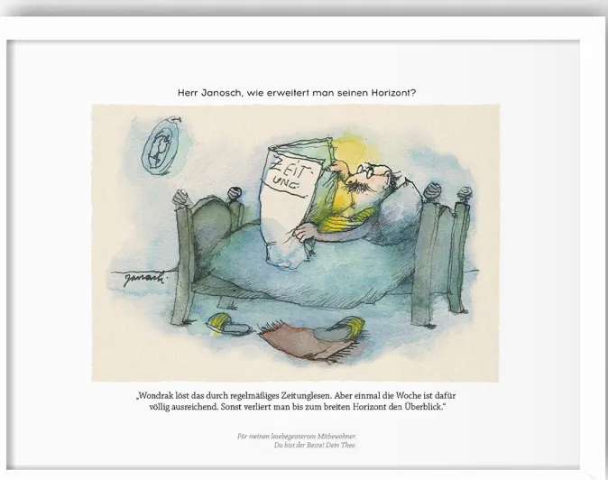 Janosch : »Herr , wie erweitert man seinen Horizont?«