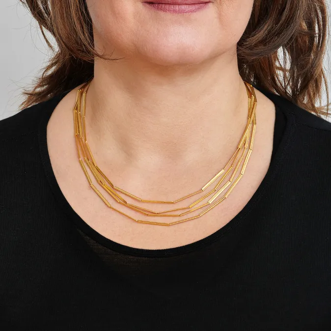 Franziska Rappold Kette »Streifen«, goldplattiert