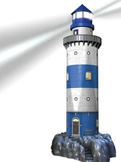 Kinder ZEIT Buchhandlung Leuchtturm bei Nacht. 3D-Puzzle 216 Teile