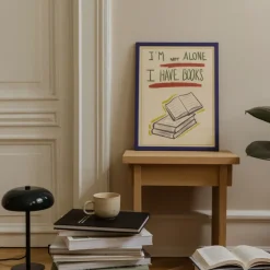 The Poster Club Leyva, Marta: »I Have Books«, mit Rahmung