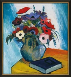 Ars mundi Macke, August: »Stillleben mit Anemonen und blauem Buch«, 1911