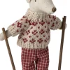 Kinder Maileg Mama Wintermaus mit Skiset