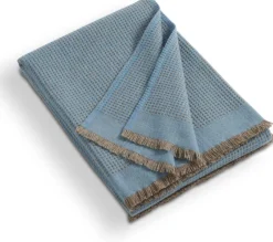 COASTLAND Merinodecke BaseGreyGrid, Waffel-Piqué