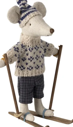 Kinder Maileg Papa Wintermaus mit Skiset