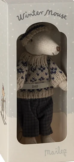 Kinder Maileg Papa Wintermaus mit Skiset