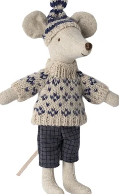 Kinder Maileg Papa Wintermaus mit Skiset