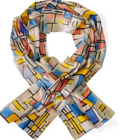 Ars mundi Piet Mondrian: ​Seidenschal »Composition in Oval with Color Planes 1«