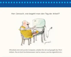 ZEITmagazin Postkartenaufsteller »Herr Janosch, wie wird man bei der Arbeit glücklich?«