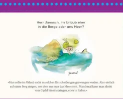 ZEITmagazin Postkartenaufsteller »Herr Janosch, wie wird man bei der Arbeit glücklich?«