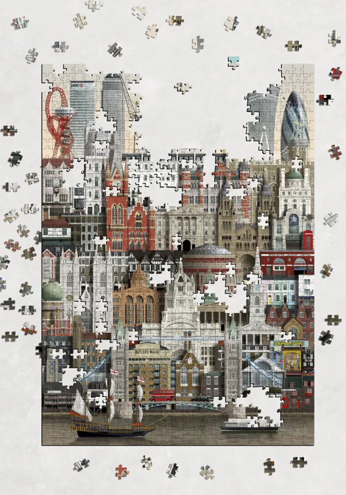 Kinder Martin Schwartz Puzzle 1000 Teile »London«