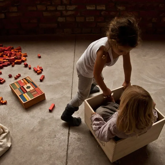 Kinder Wooden Story Regenbogen Holzbausteine - 63 Stück