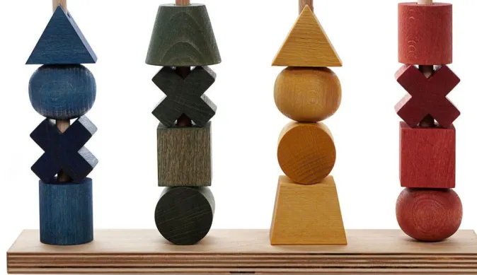 Kinder Wooden Story Regenbogen Steckspielzeug - 16 Teile