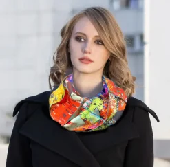 Ulrike Isensee DS Rundschal aus Seide inspiriert von Klimt