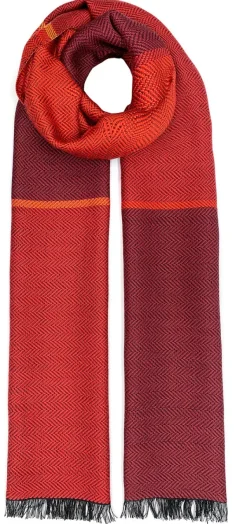 Ulrike Isensee Seidenschal Fischgrat »Rot«