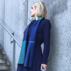 Ulrike Isensee DS Seidenschal in Blau und Türkis