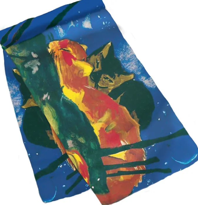 Ars mundi Seidenschal »Zwei Katzen«, nach Franz Marc