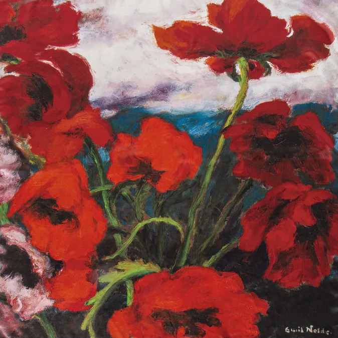 Emil Nolde Seidentuch »Großer Mohn« nach