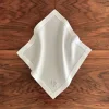 Leinenweberei Vieböck Serviette Leinen »Monogramm«, Weiß