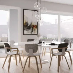 Klöber Stuhl »com 66« Weiß, aus Formvlies und Eiche