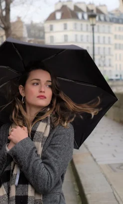 ANATOLE Taschenschirm »Jane«, Schwarz