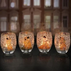 Ars mundi Vier Teelichtgläser nach Gustav Klimt