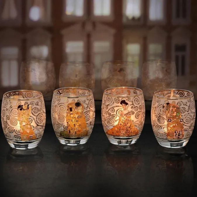 Ars mundi Vier Teelichtgläser nach Gustav Klimt