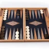 Kinder MANOPOULOS Walnuss-Backgammon mit Schwarzeiche und grauen Intarsien