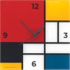 Ars mundi Wanduhr nach Mondrian »Komposition in Rot, Blau, Gelb und Schwarz«