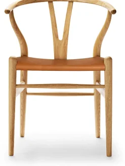 Carl Hansen ZEIT Sonderedition »CH24«, Wishbone Chair aus Eiche und Leder