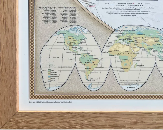 Interkart ZEIT-Sonderedition Weltkarte »National Geographic antik«