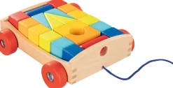Kinder GOKI Ziehwagen mit 20 Bausteinen